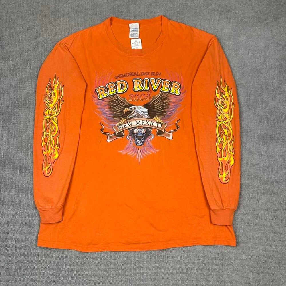 Y2K RedRiver Biker Eagle Flame long sleeves T-shirt Men’s XL